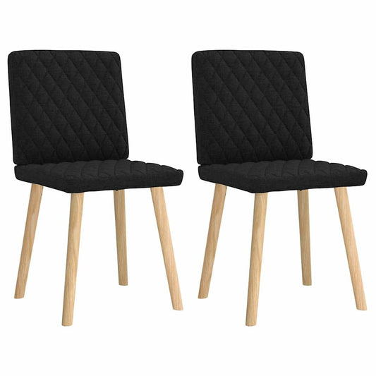 Esszimmerstühle 2 Stk. Schwarz Stoff