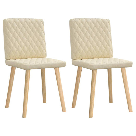 Esszimmerstühle 2 Stk. Creme Stoff