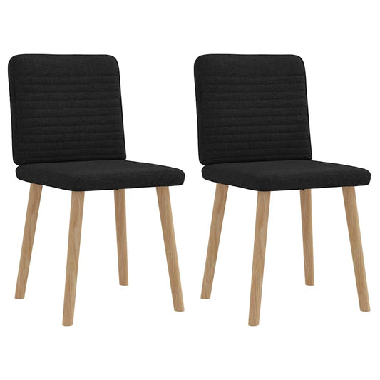 Esszimmerstühle 2 Stk. Schwarz Stoff