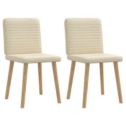 Esszimmerstühle 2 Stk. Creme Stoff