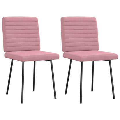 Esszimmerstühle 2 Stk. Rosa Samt