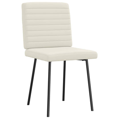 Esszimmerstühle 2 Stk. Creme Samt