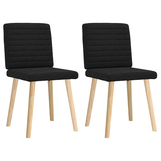 Esszimmerstühle 2 Stk. Schwarz Stoff