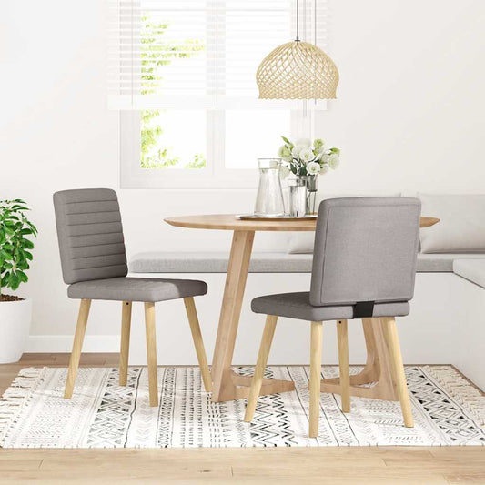 Esszimmerstühle 2 Stk. Taupe Stoff