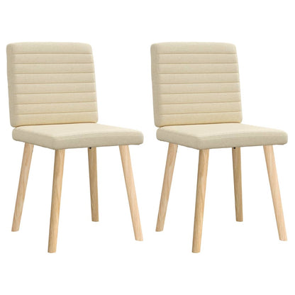 Esszimmerstühle 2 Stk. Creme Stoff