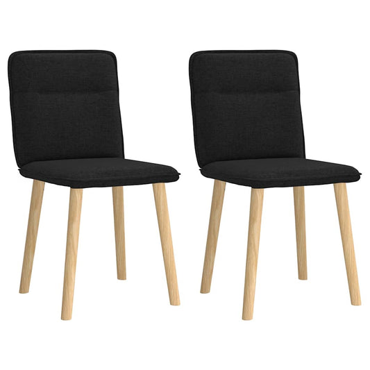 Esszimmerstühle 2 Stk. Schwarz Stoff