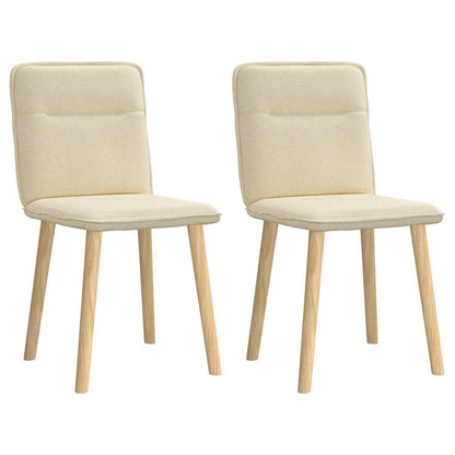 Esszimmerstühle 2 Stk. Creme Stoff