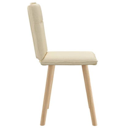 Esszimmerstühle 2 Stk. Creme Stoff