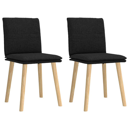 Esszimmerstühle 2 Stk. Schwarz Stoff