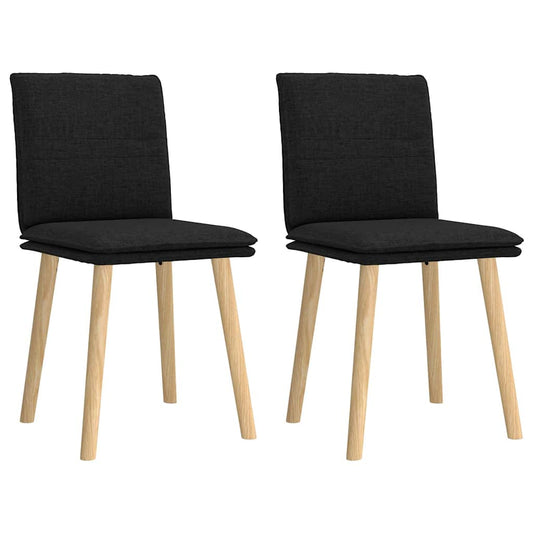 Esszimmerstühle 2 Stk. Schwarz Stoff