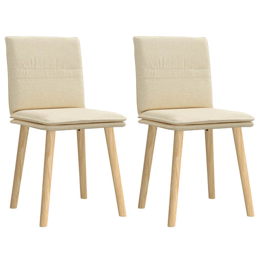 Esszimmerstühle 2 Stk. Creme Stoff