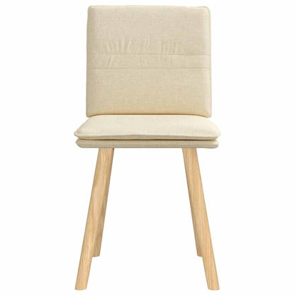 Esszimmerstühle 2 Stk. Creme Stoff