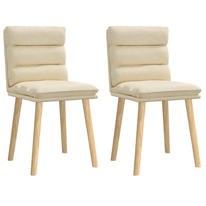 Esszimmerstühle 2 Stk. Creme Stoff