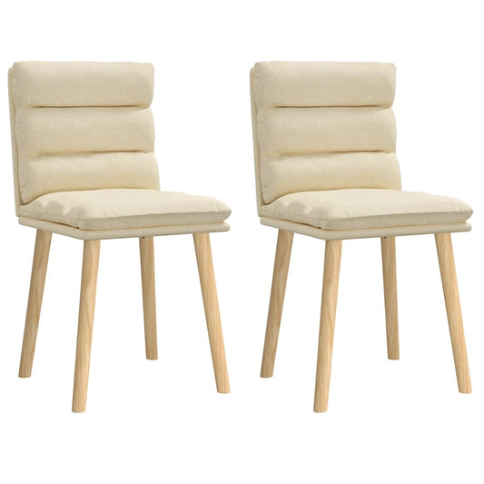 Esszimmerstühle 2 Stk. Creme Stoff