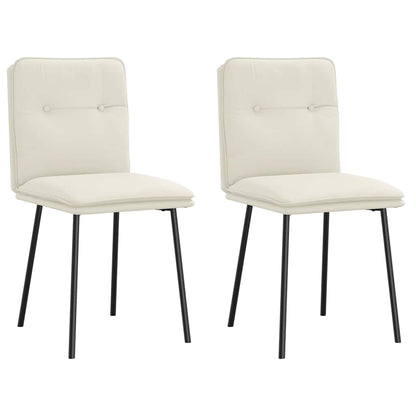 Esszimmerstühle 2 Stk. Creme Samt