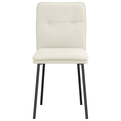 Esszimmerstühle 2 Stk. Creme Samt