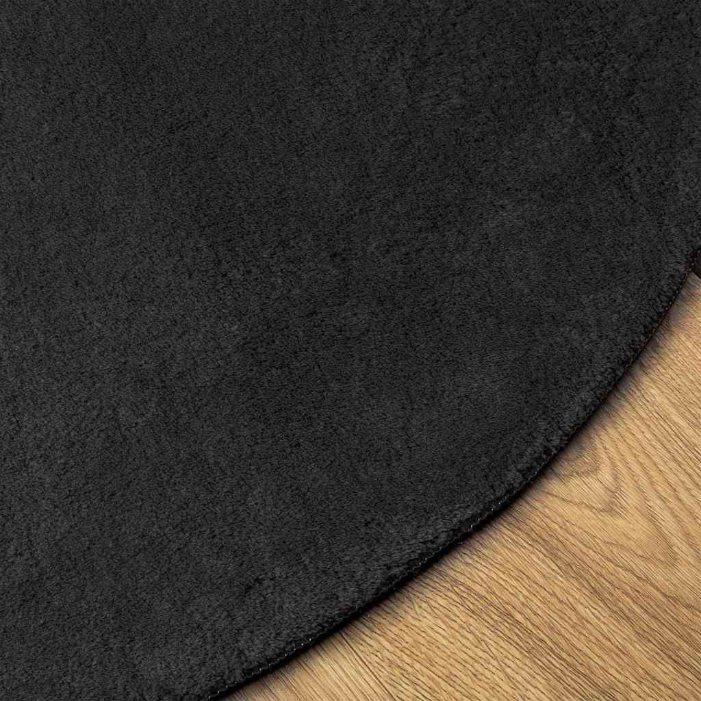 Teppich HUARTE Schwarz 80 x 150 cm Polyester