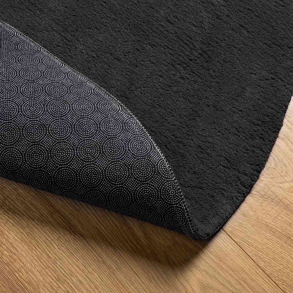 Teppich HUARTE Schwarz 80 x 150 cm Polyester