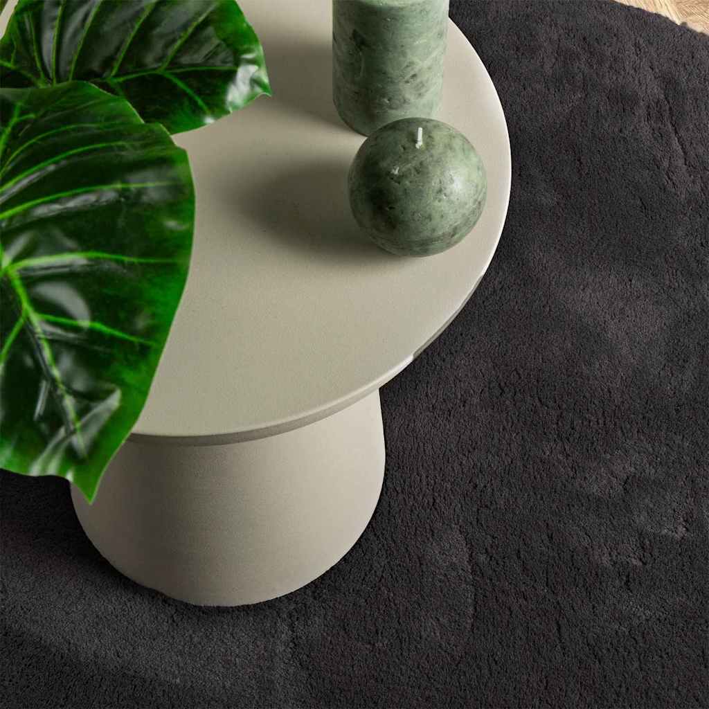 Teppich HUARTE Schwarz 80 x 150 cm Polyester