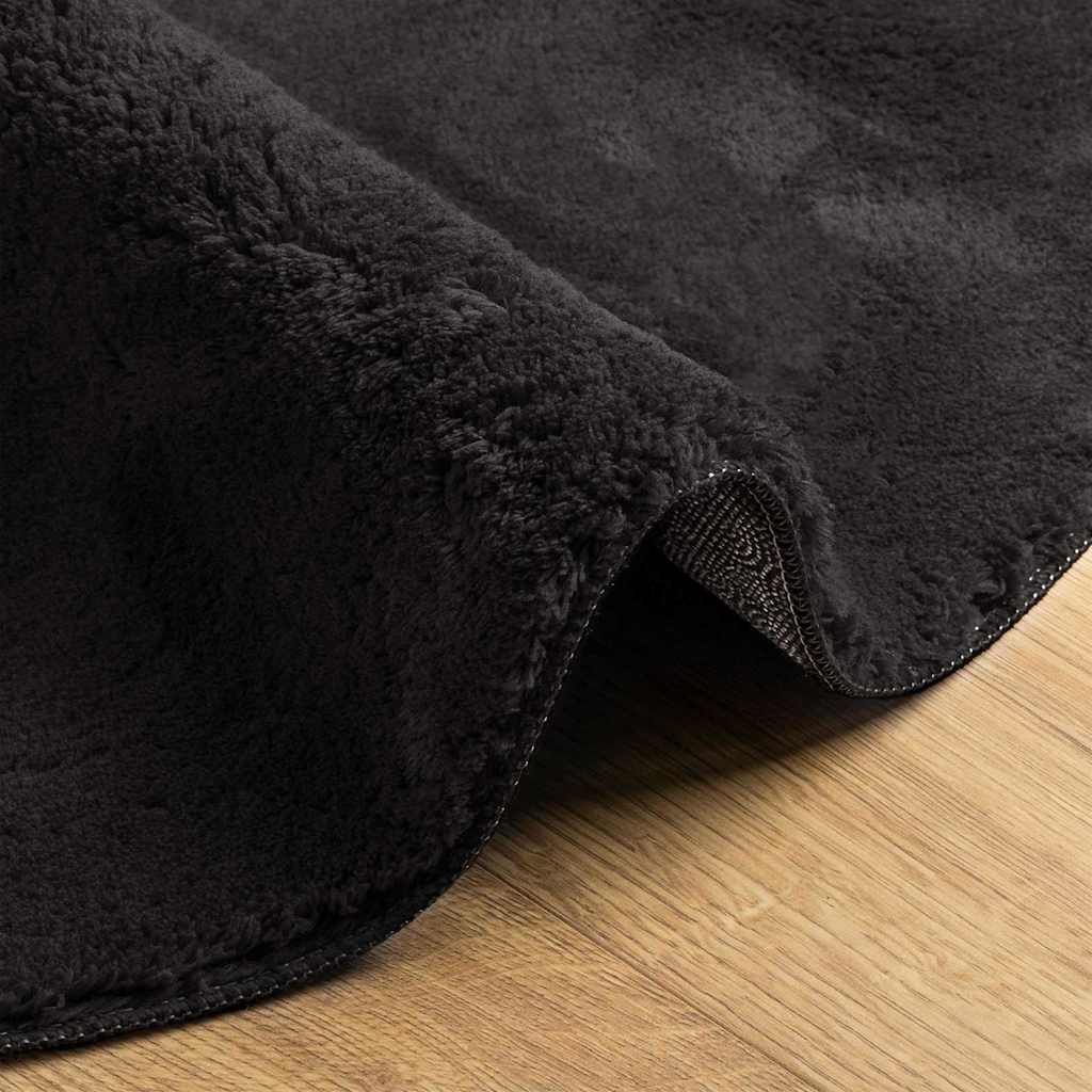 Teppich HUARTE Schwarz 80 x 150 cm Polyester