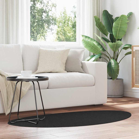 Teppich HUARTE Schwarz 80 x 150 cm Polyester