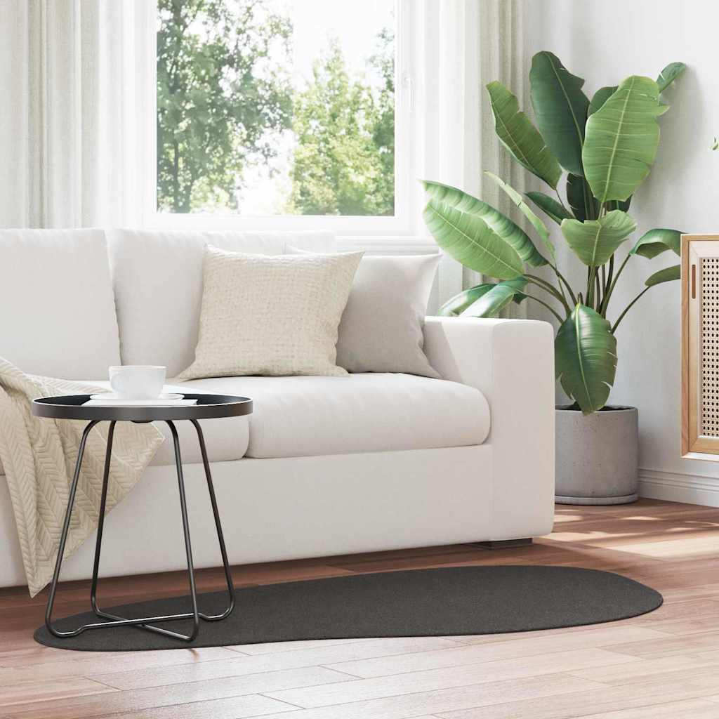 Teppich HUARTE Anthrazit 80 x 150 cm Polyester