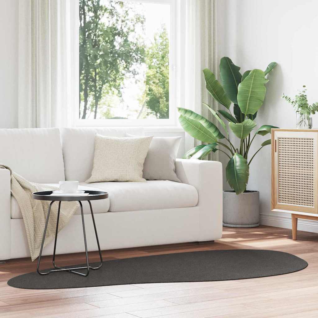Teppich HUARTE Anthrazit 100 x 200 cm Polyester