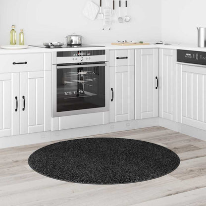 Anti-Rutsch Shaggy Teppich Dunkelgrau 120 x 120 cm PP