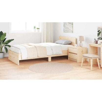 Anti-Rutsch Shaggy Teppich Creme 120 x 120 cm PP