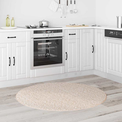 Anti-Rutsch Shaggy Teppich Creme 120 x 120 cm PP