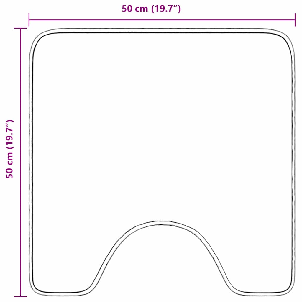 Rutschfeste Badematte mit Toilettenausschnitt Orange 50 x 50 cm