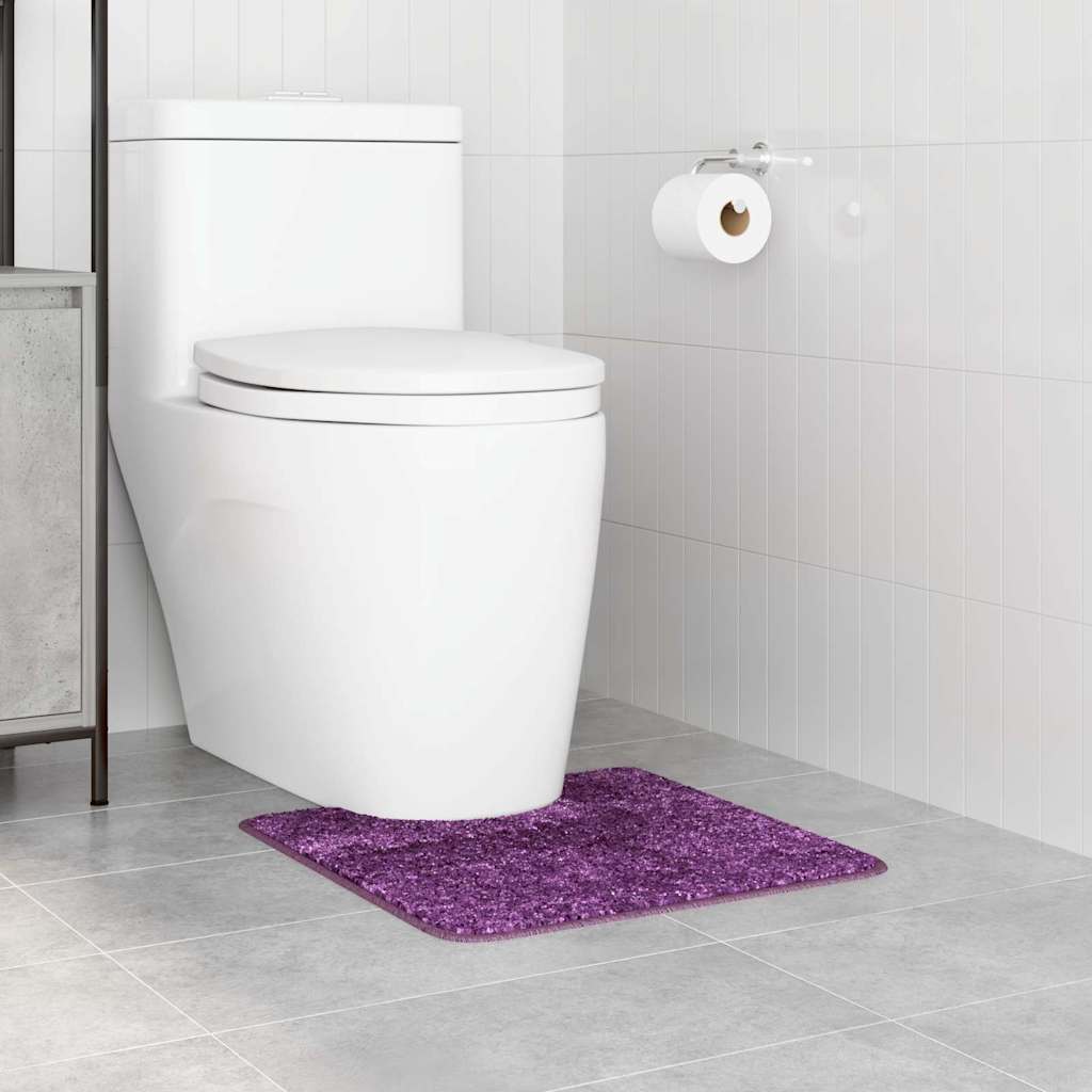 Rutschfeste Badematte mit Toilettenausschnitt Lila 50 x 50 cm