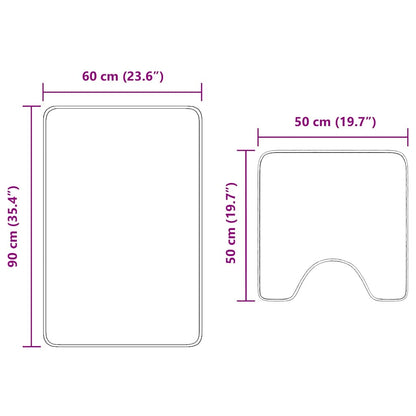 Anti-Rutsch Badematten-Set 2 pcs Türkis PP
