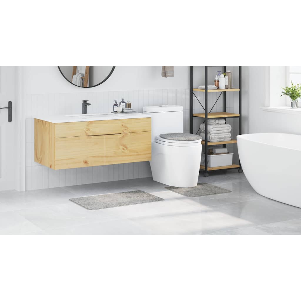 Anti-Rutsch Badematten-Set 3 pcs Grau 50 x 50 cm PP
