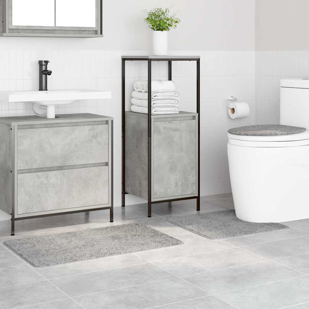 Anti-Rutsch Badematten-Set 3 pcs Grau 50 x 50 cm PP