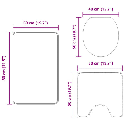 Anti-Rutsch Badematten-Set 3 pcs Creme PP