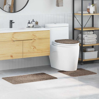 Anti-Rutsch Badematten-Set 3 pcs Braun 50 x 50 cm PP