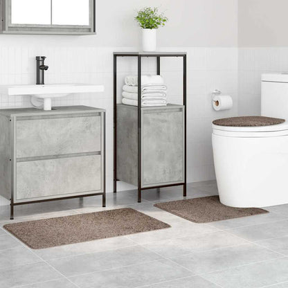 Anti-Rutsch Badematten-Set 3 pcs Braun 50 x 50 cm PP
