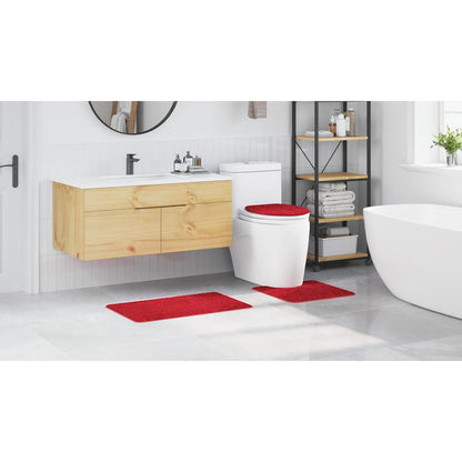 Anti-Rutsch Badematten-Set 3 pcs Rot 50 x 50 cm PP