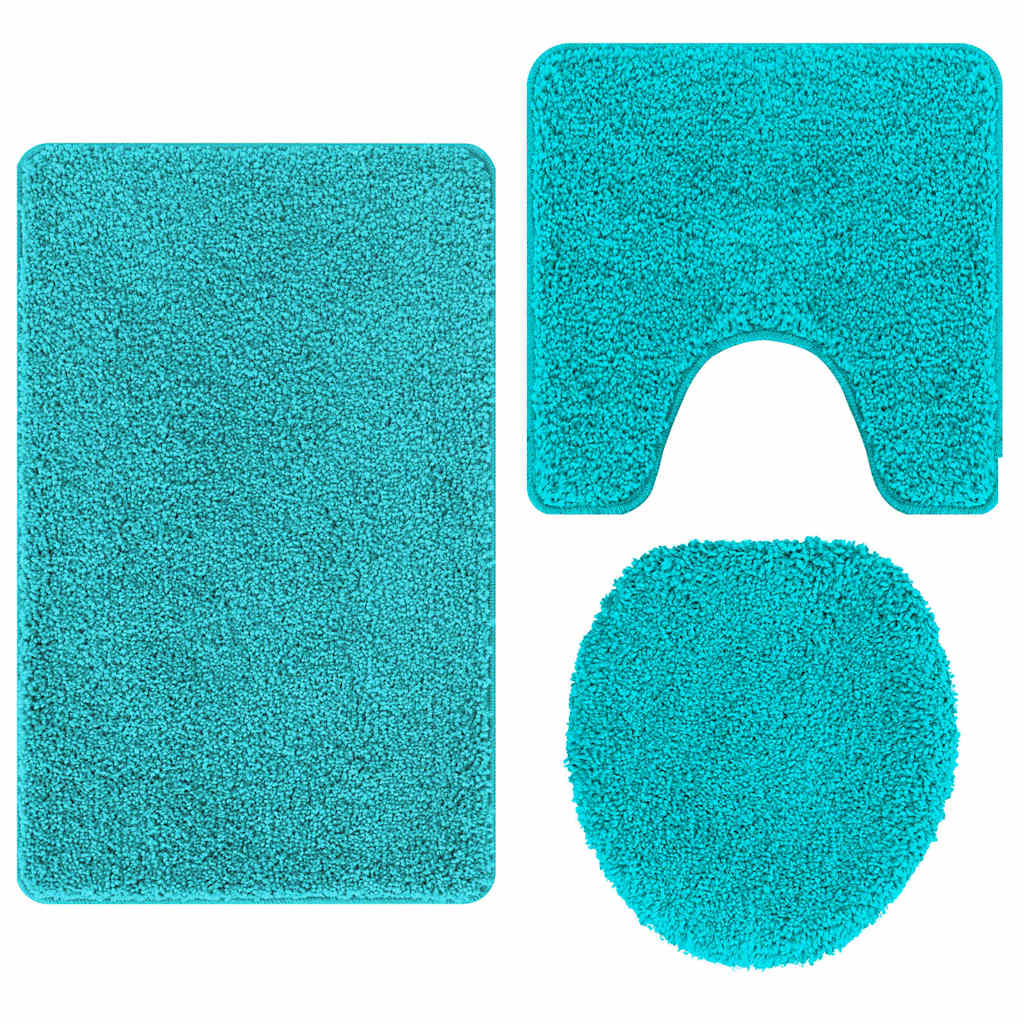 Anti-Rutsch Badematten-Set 3 pcs Türkis 50 x 50 cm PP