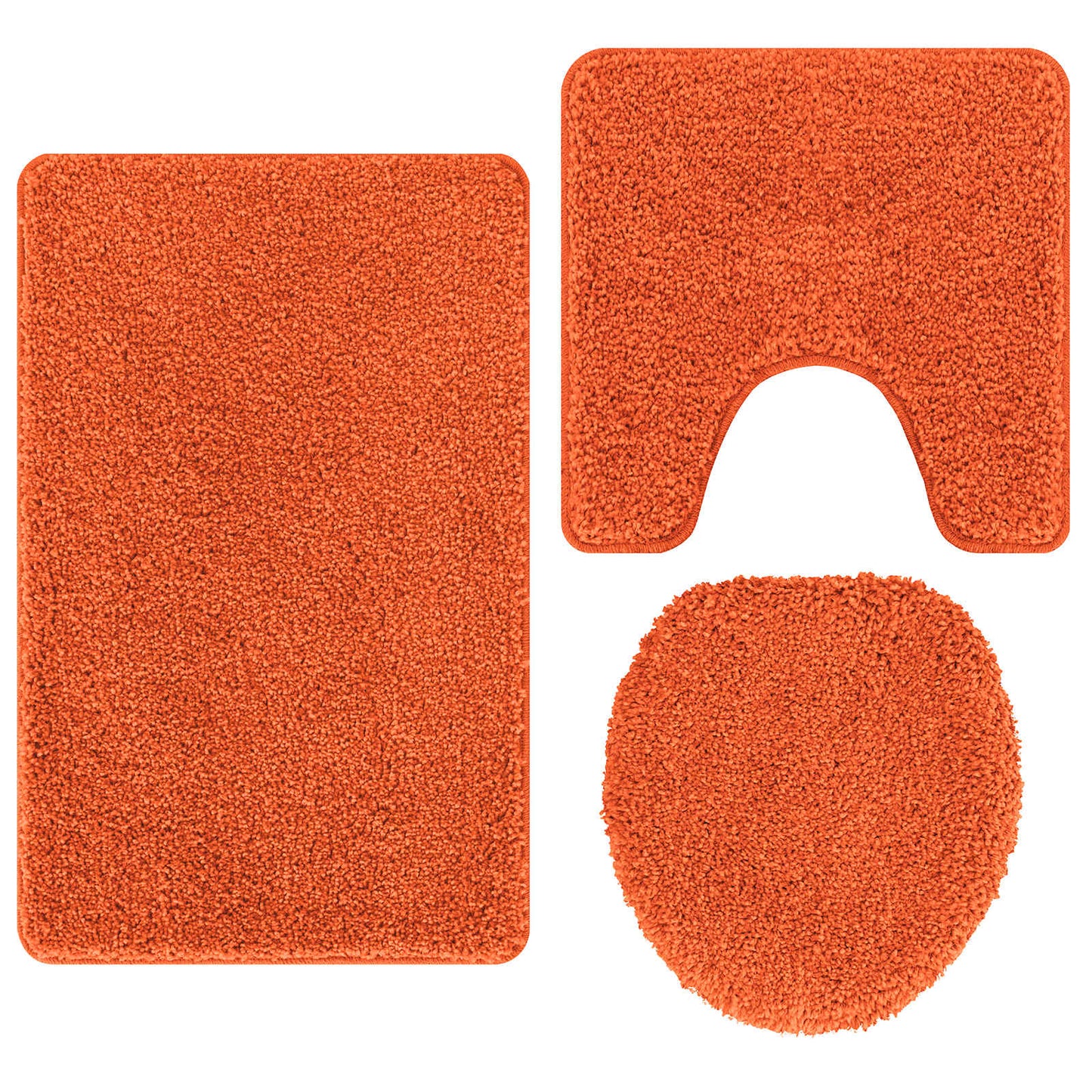 Anti-Rutsch Badematten-Set 3 pcs Orange PP