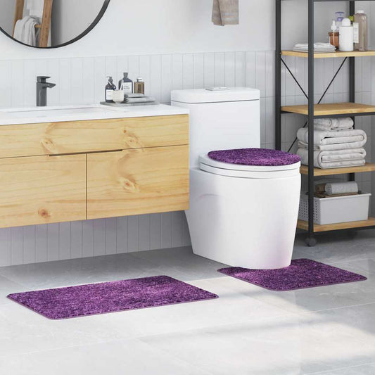 Anti-Rutsch Badematten-Set 3 pcs Lila 50 x 50 cm PP
