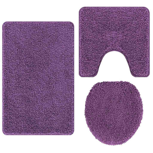 Anti-Rutsch Badematten-Set 3 pcs Lila 50 x 50 cm PP