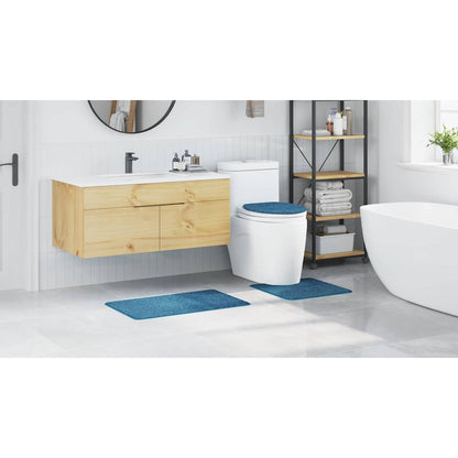 Anti-Rutsch Badematten-Set 3 pcs Blau 50 x 50 cm PP