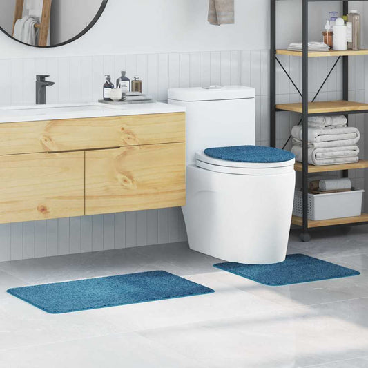 Anti-Rutsch Badematten-Set 3 pcs Blau 50 x 50 cm PP