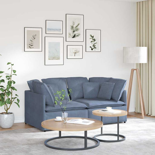 Modulares Sofa mit Kissen Cordstoff Blau