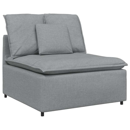 Modulares Sofa mit Kissen Stoff Hellgrau