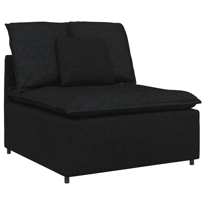 Modulares Sofa mit Kissen Stoff Schwarz