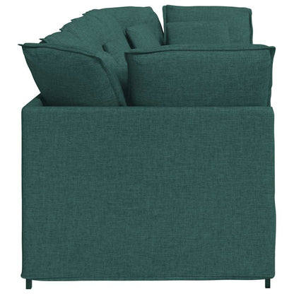 Modulares Sofa mit Kissen Stoff Dunkelgrün