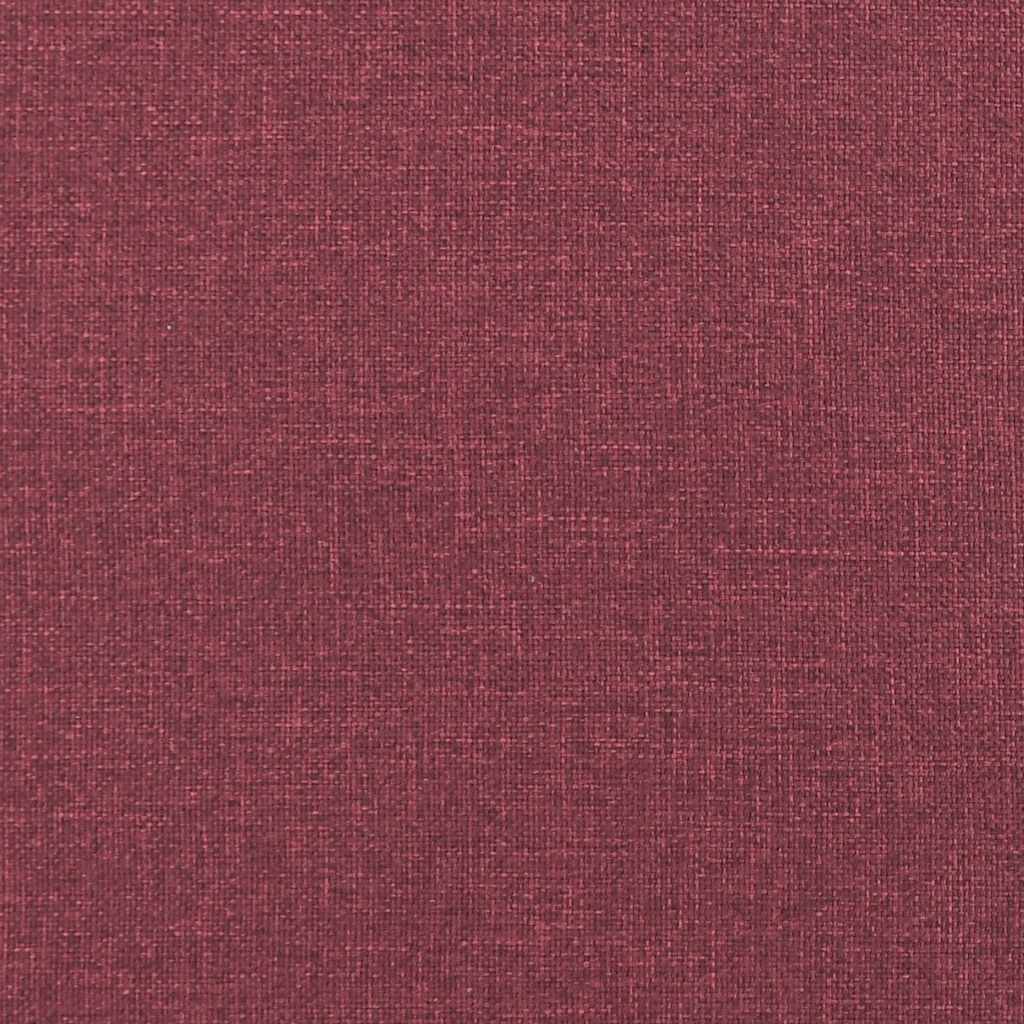 Modulares Sofa mit Fußhocker Kissen Stoff Weinrot